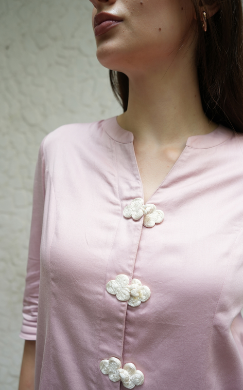 Blush Pink Kimono Button Co-Ord Set