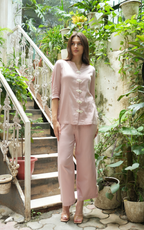 Blush Pink Kimono Button Co-Ord Set