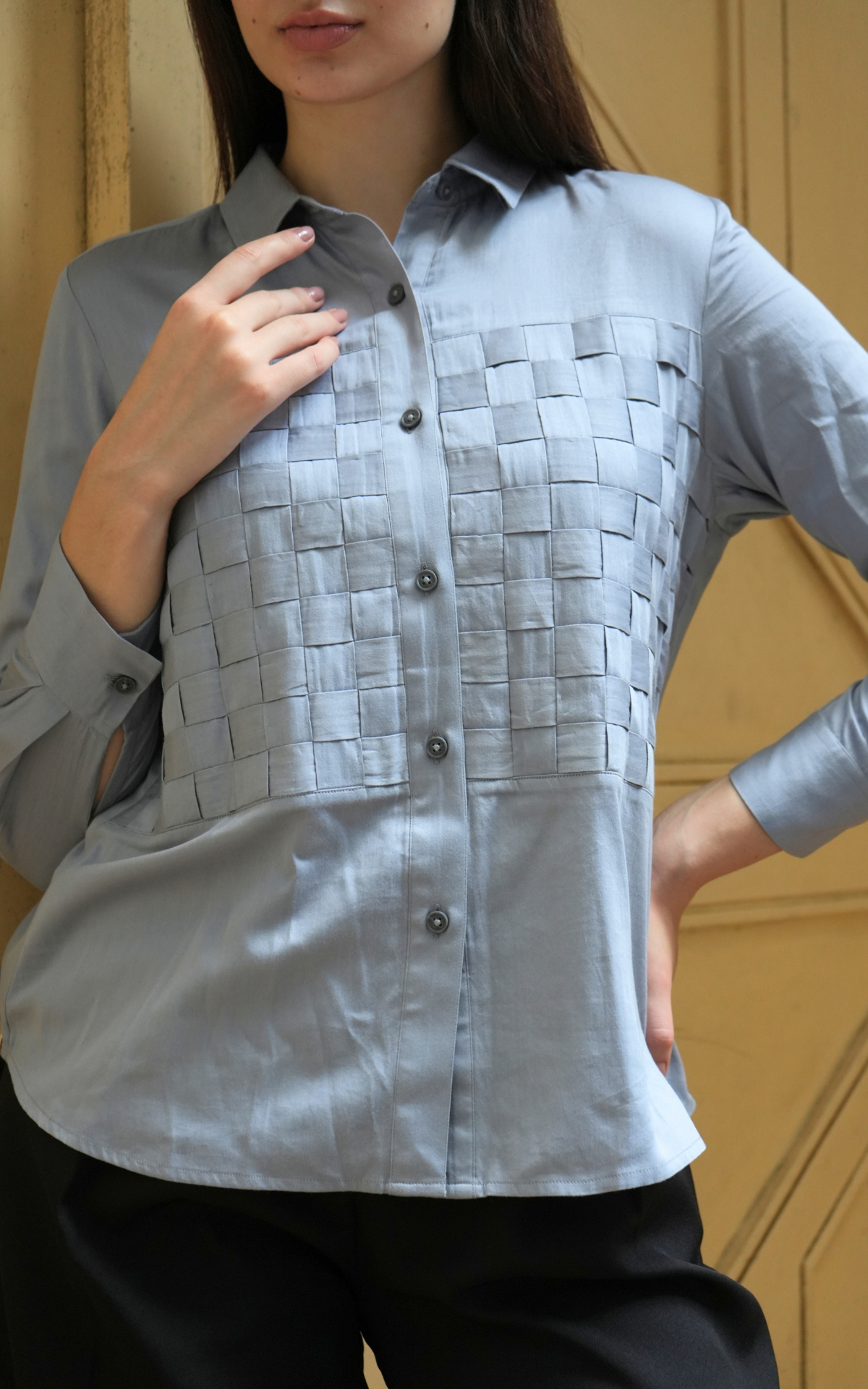 Textured Box Fit Shirt - Powder Blue
