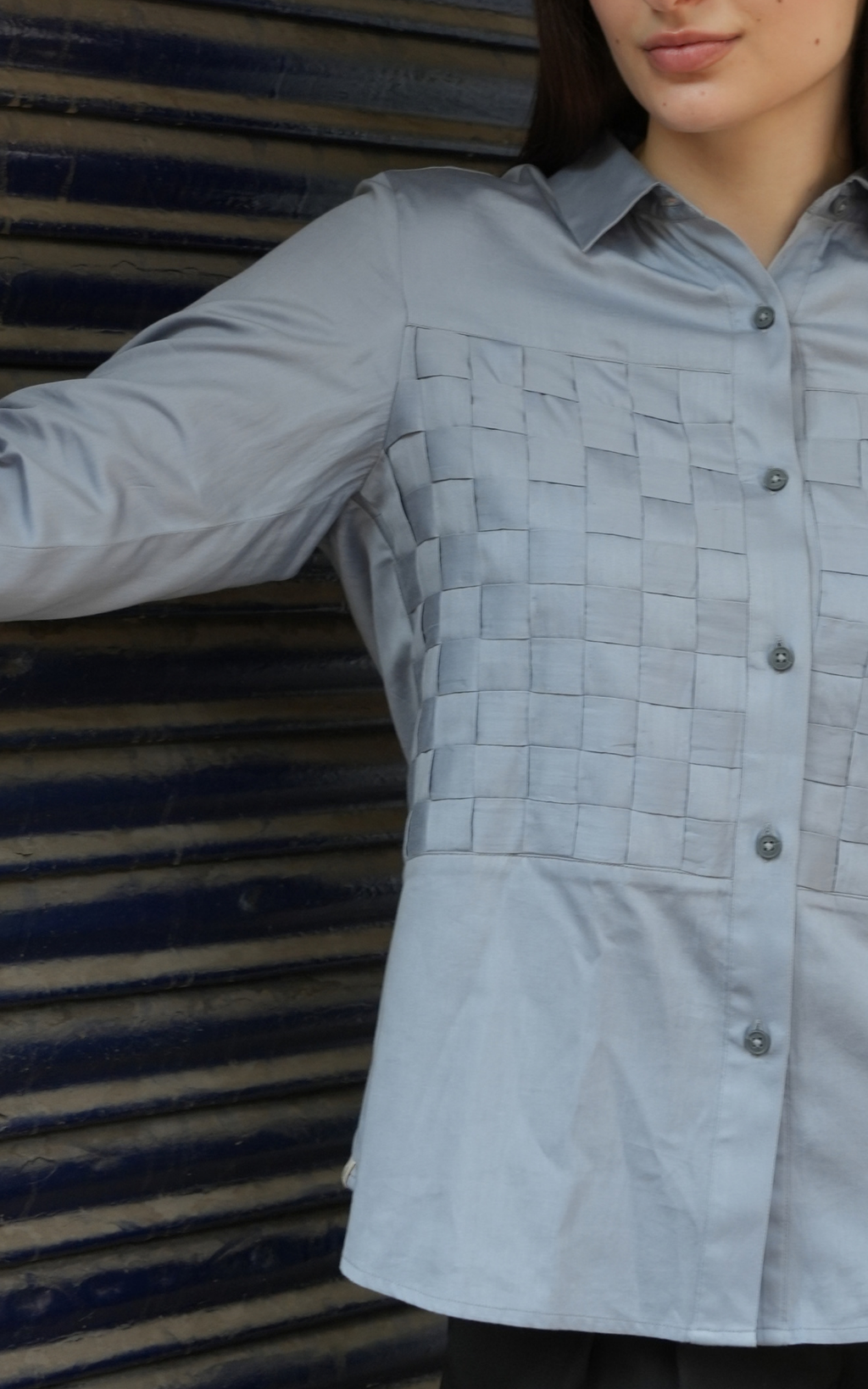 Textured Box Fit Shirt - Powder Blue