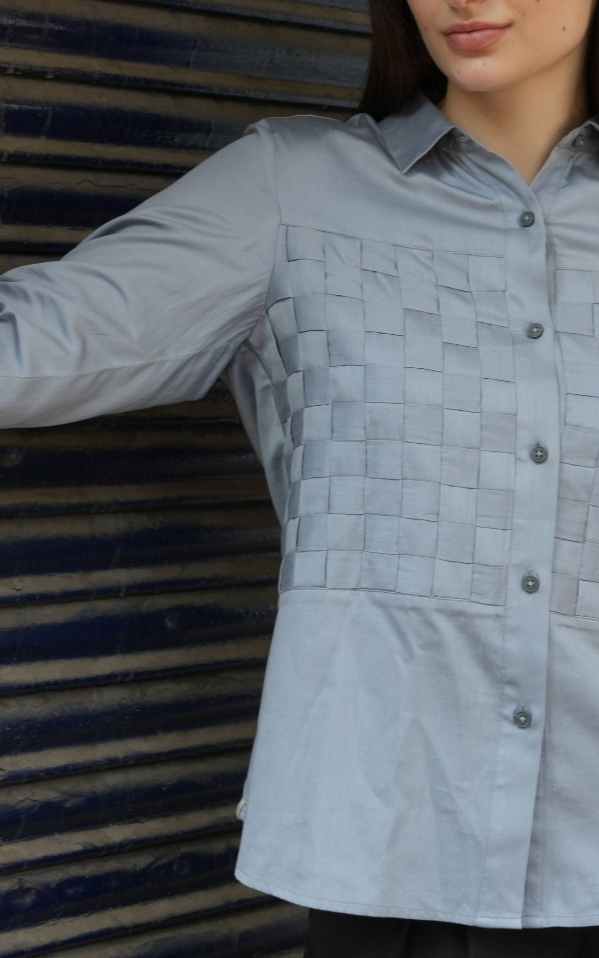 Textured Box Fit Shirt - Powder Blue