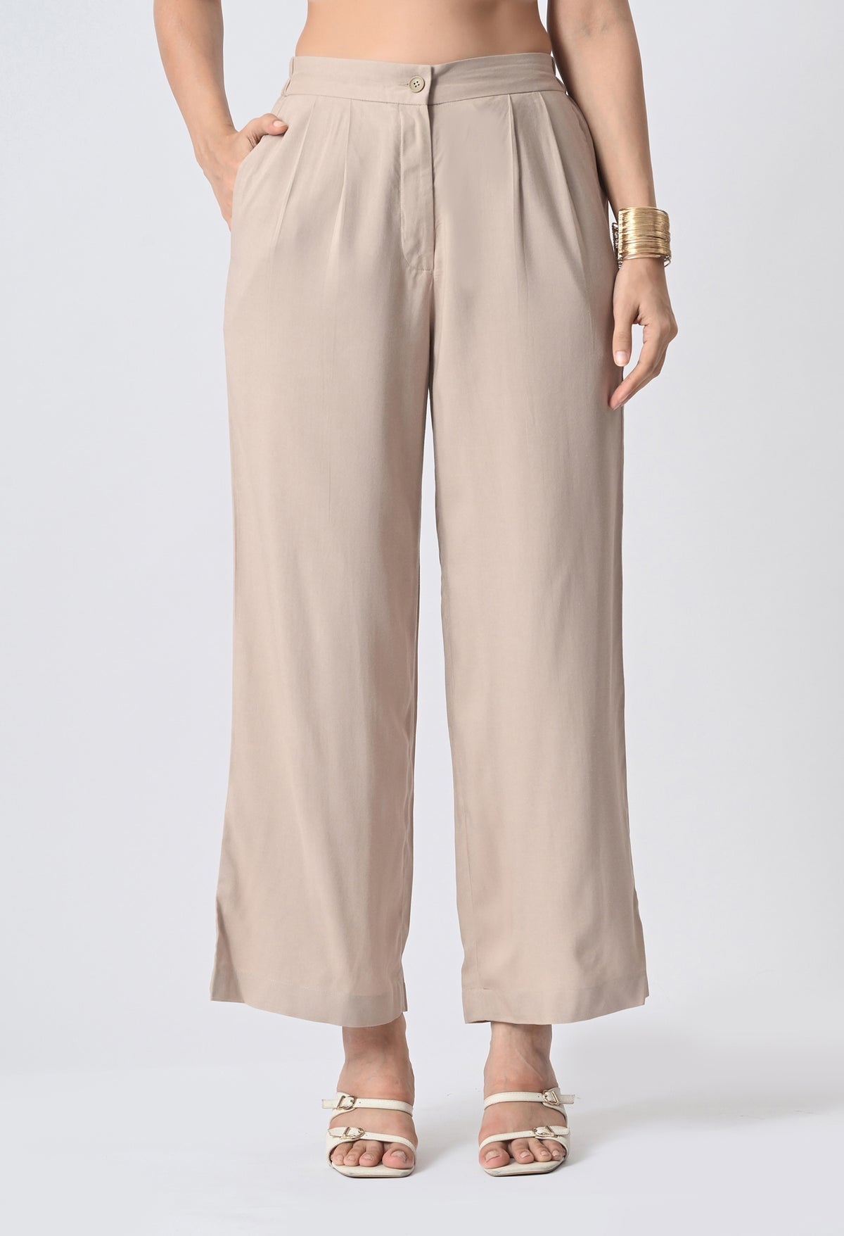 BEIGE RAYON CO-ORD SET