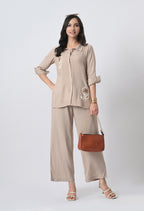 BEIGE RAYON CO-ORD SET