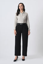 PEARL GREY GLAZED COTTON SHIRT