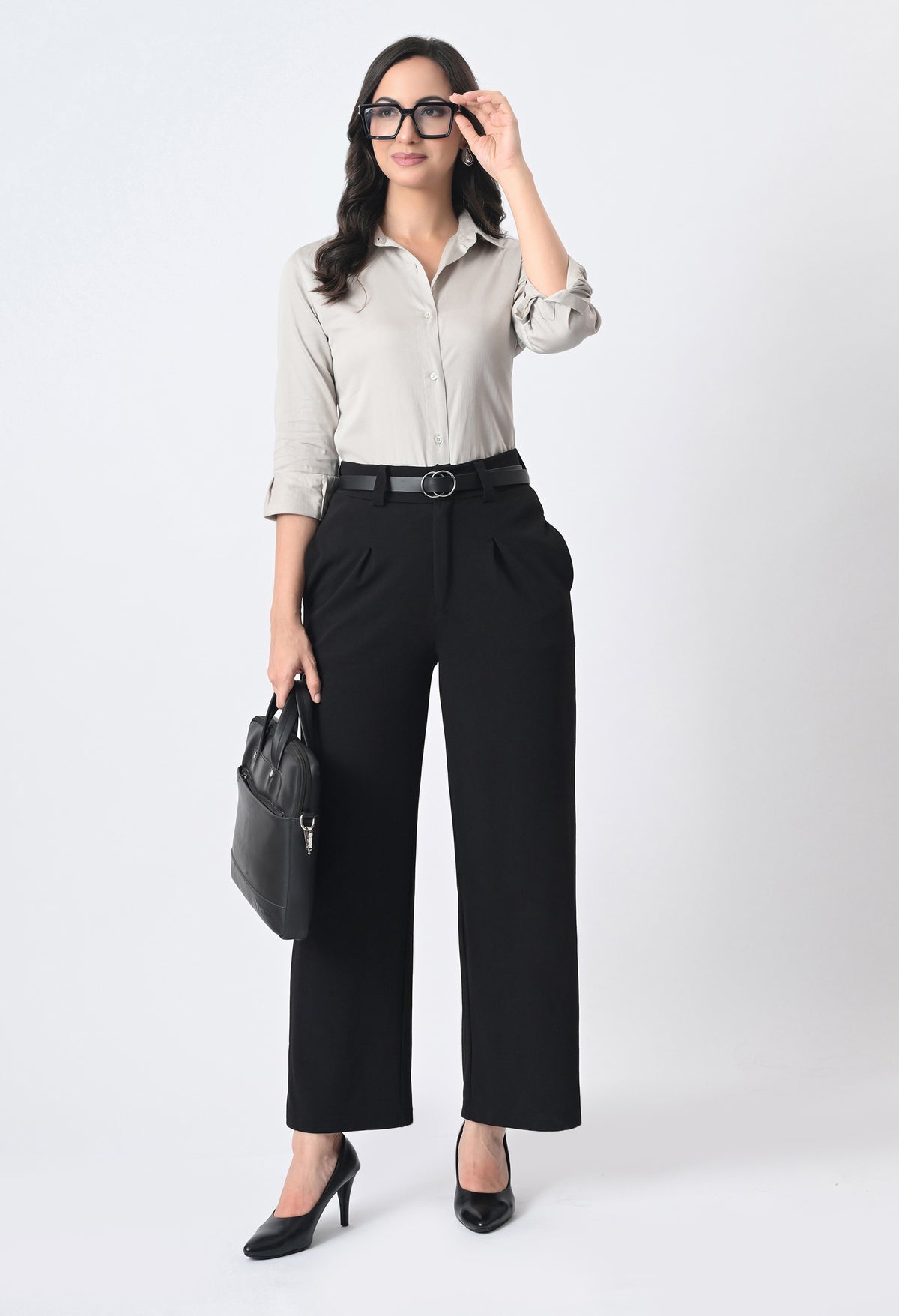 PEARL GREY GLAZED COTTON SHIRT