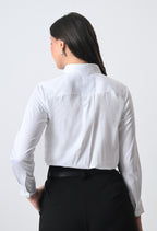 WHITE GLAZED COTTON SHIRT
