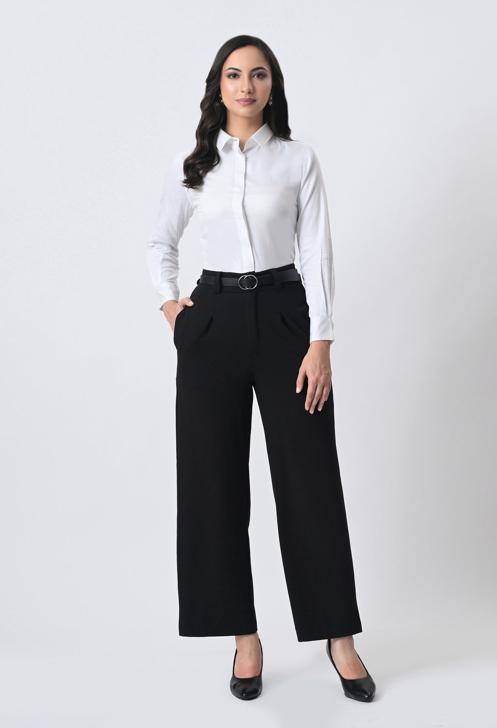 WHITE GLAZED COTTON SHIRT