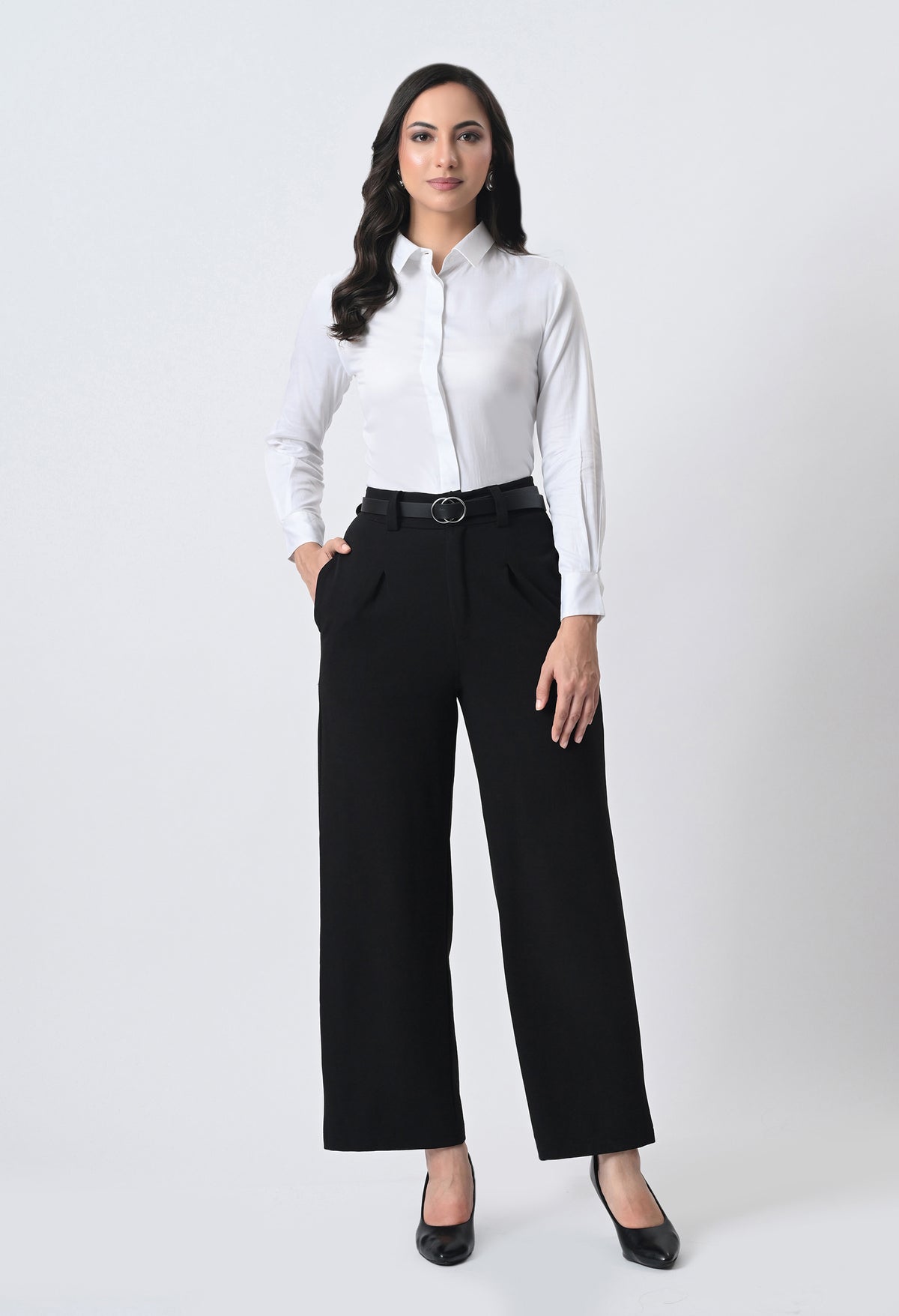 WHITE GLAZED COTTON SHIRT
