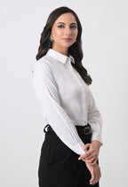 WHITE GLAZED COTTON SHIRT