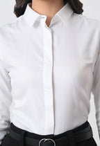 WHITE GLAZED COTTON SHIRT
