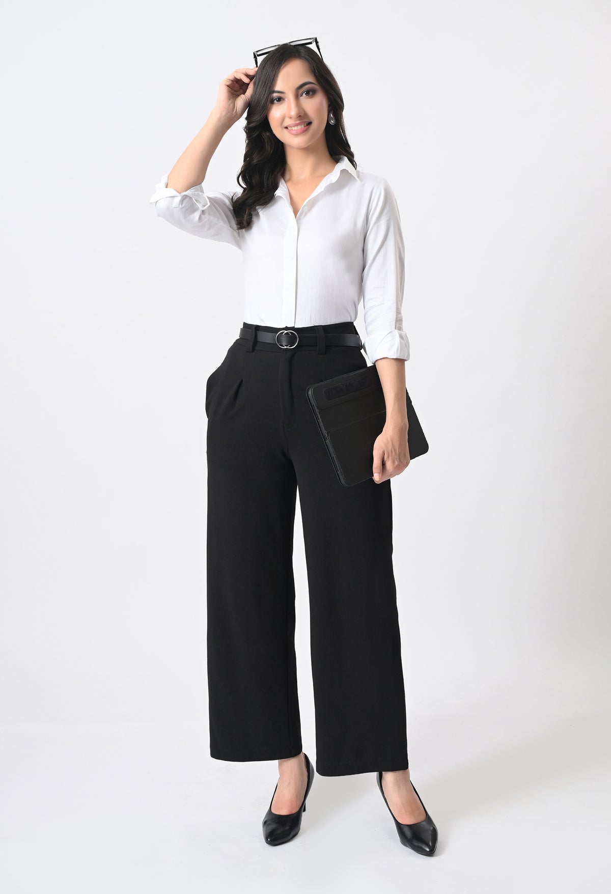 WHITE GLAZED COTTON SHIRT