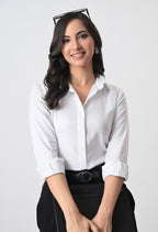 WHITE GLAZED COTTON SHIRT