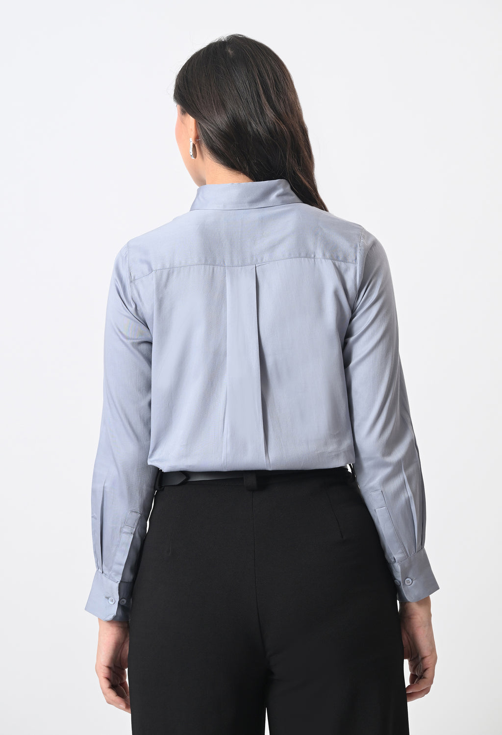 POWDER BLUE GLAZED COTTON SHIRT