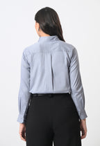 POWDER BLUE GLAZED COTTON SHIRT