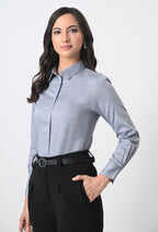 POWDER BLUE GLAZED COTTON SHIRT