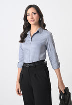 POWDER BLUE GLAZED COTTON SHIRT