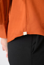 RUST ORANGE GLAZED COTTON SHIRT