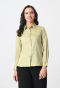 GREEN GLAZED COTTON SHIRT