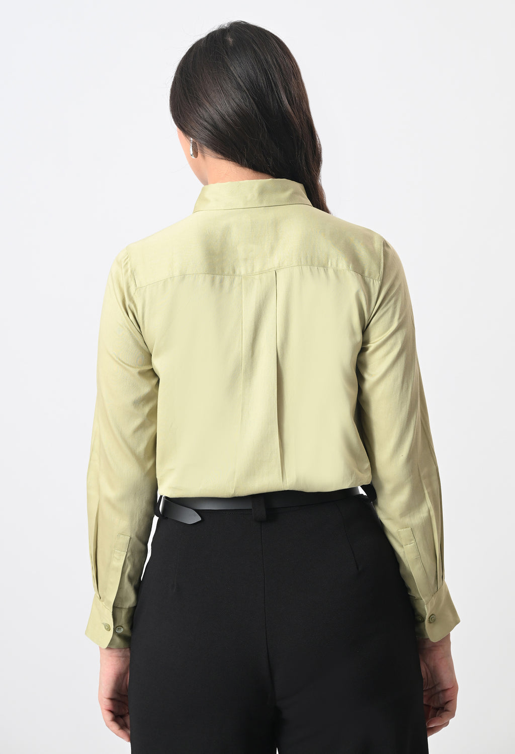 GREEN GLAZED COTTON SHIRT