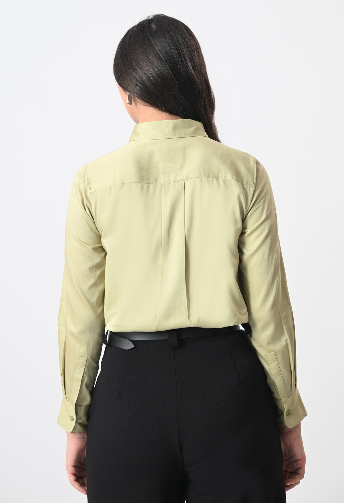 GREEN GLAZED COTTON SHIRT