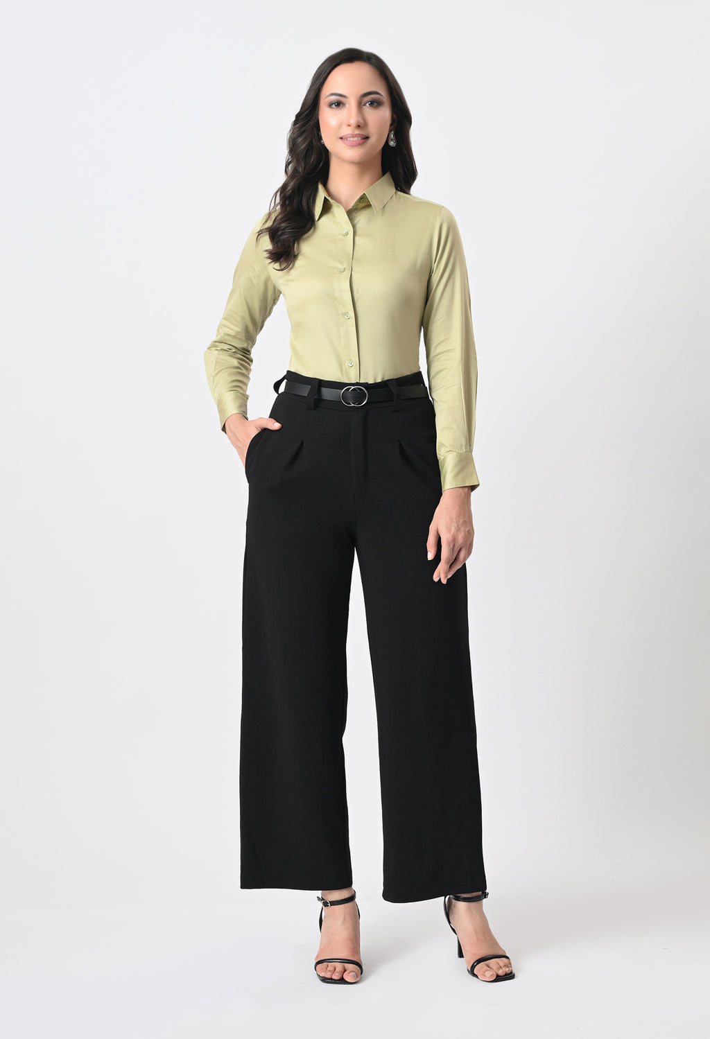GREEN GLAZED COTTON SHIRT