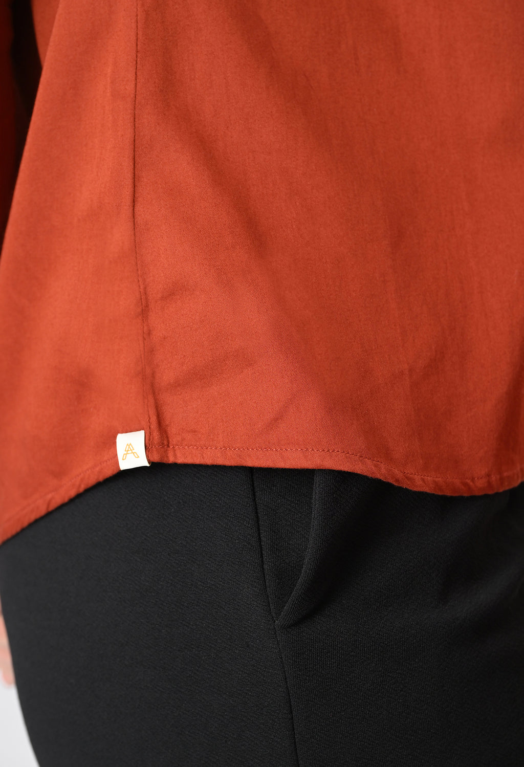 BURNT RED GLAZED COTTON SHIRT