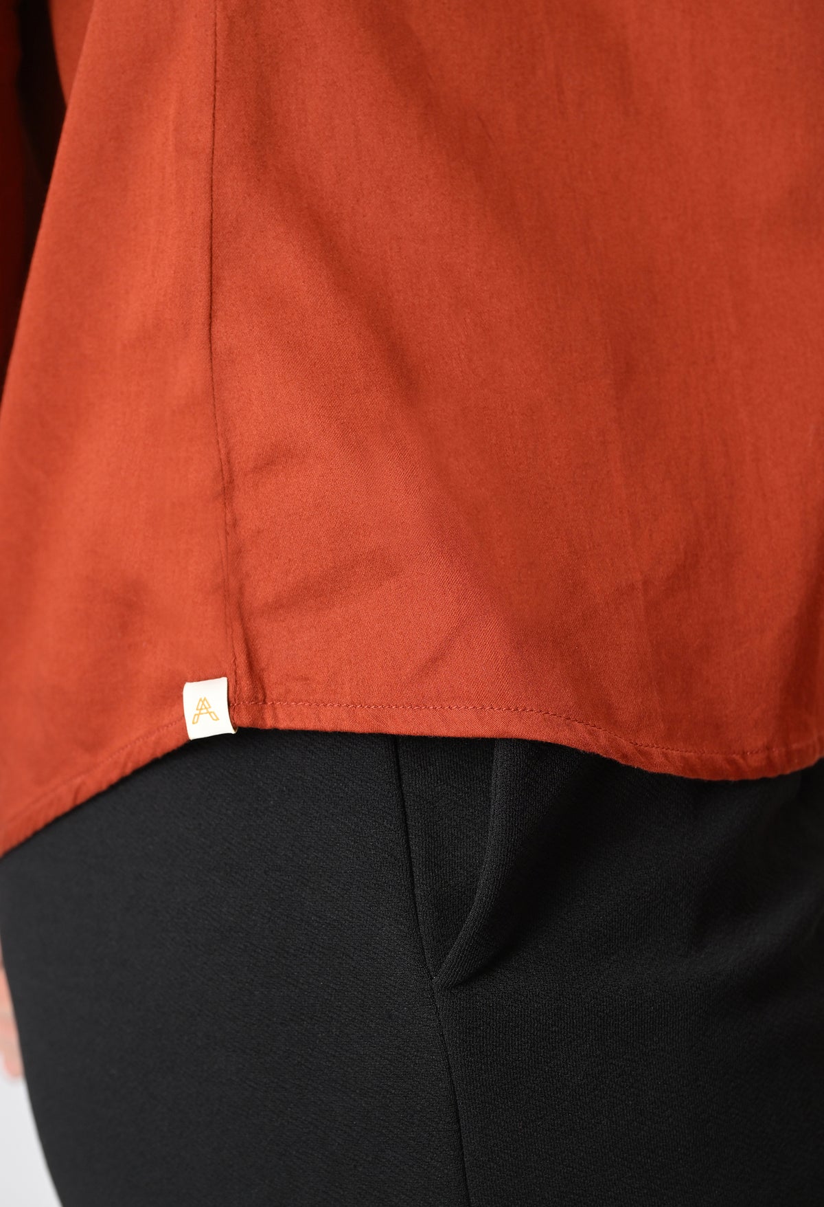 BURNT RED GLAZED COTTON SHIRT