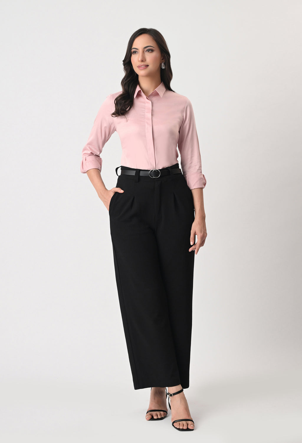 SOFT PINK GLAZED COTTON SHIRT
