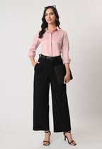 SOFT PINK GLAZED COTTON SHIRT