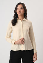 CREAM GLAZED COTTON SHIRT