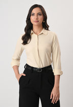 CREAM GLAZED COTTON SHIRT