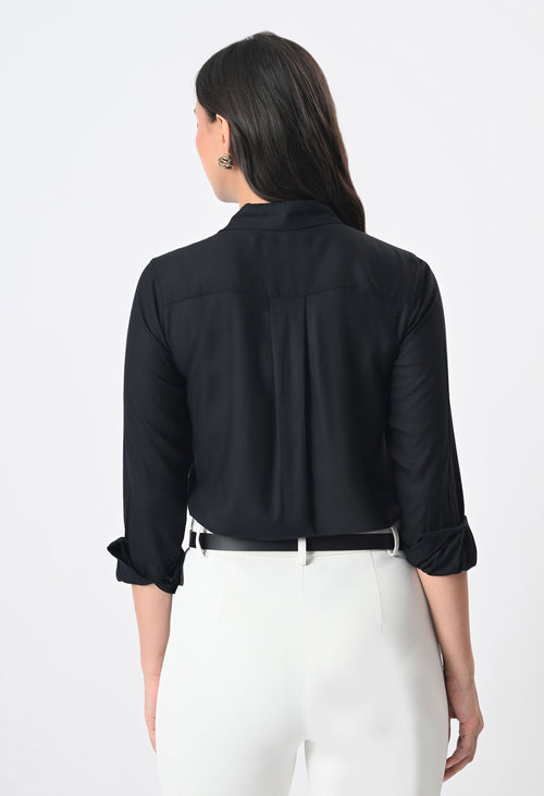 BLACK RAYON SHIRT