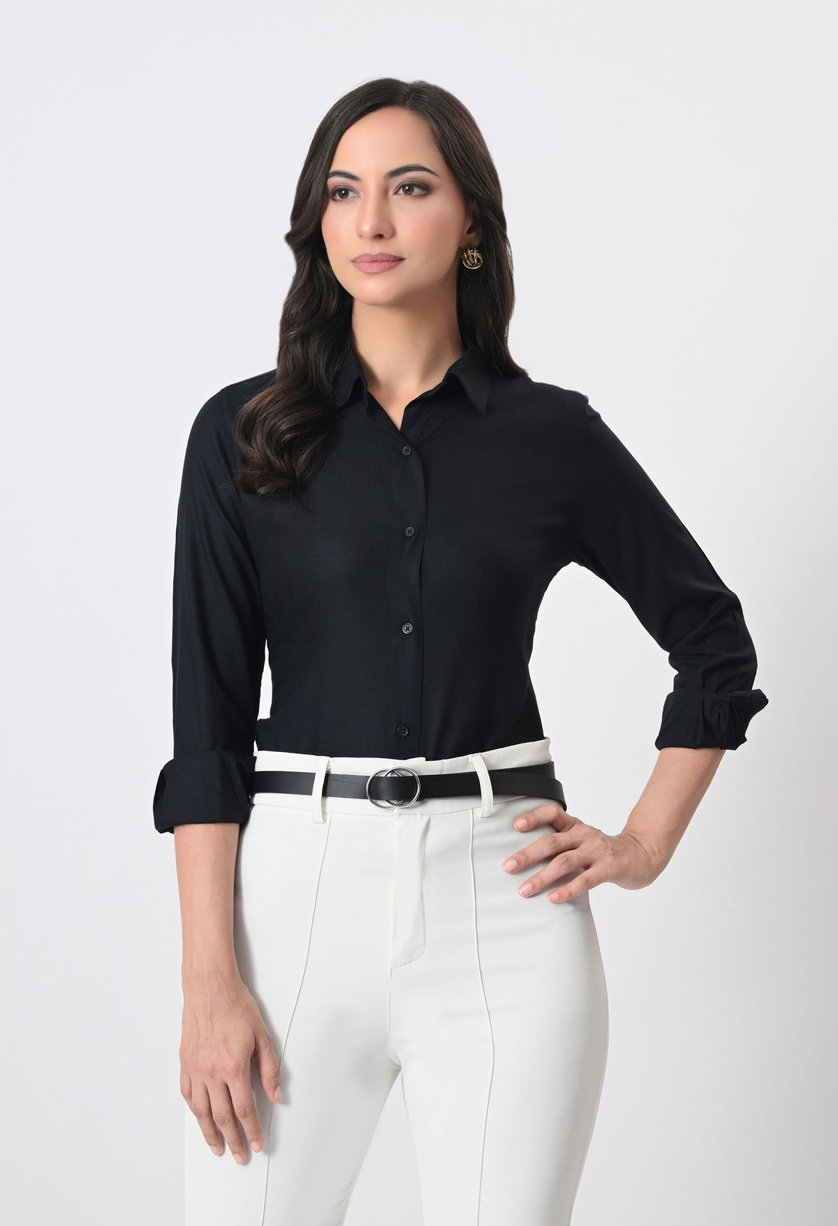 BLACK RAYON SHIRT