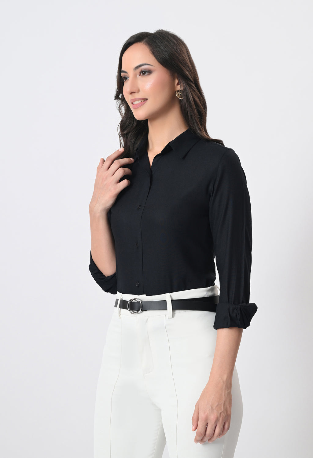 BLACK RAYON SHIRT