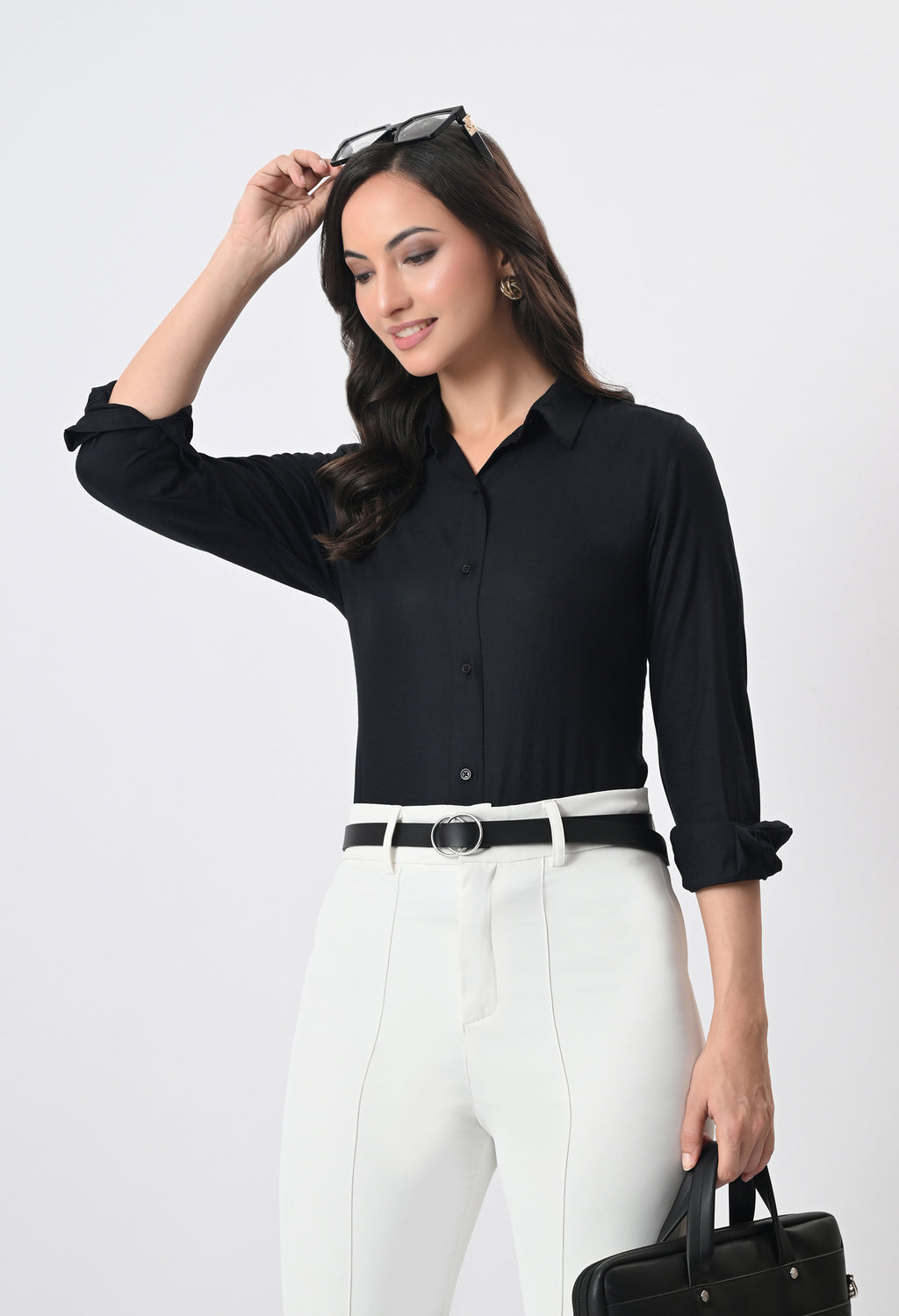 BLACK RAYON SHIRT