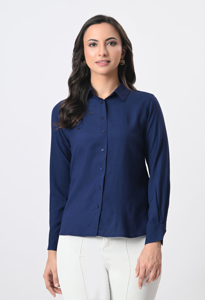 BLUE RAYON SHIRT