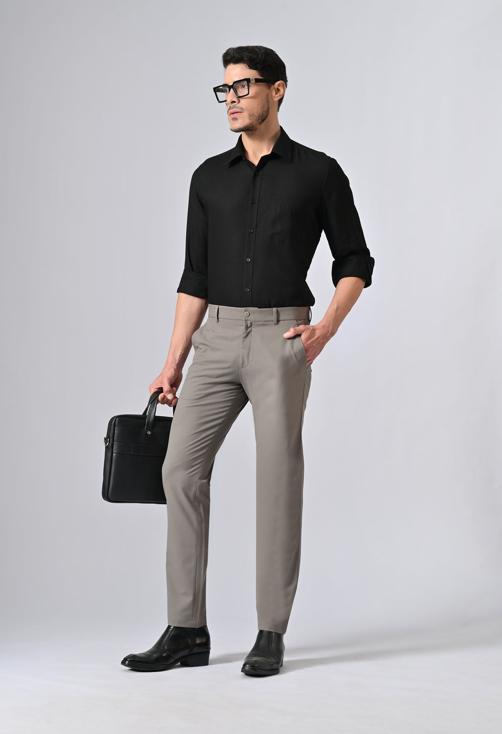 4D FLEX TROUSER - GREIGE