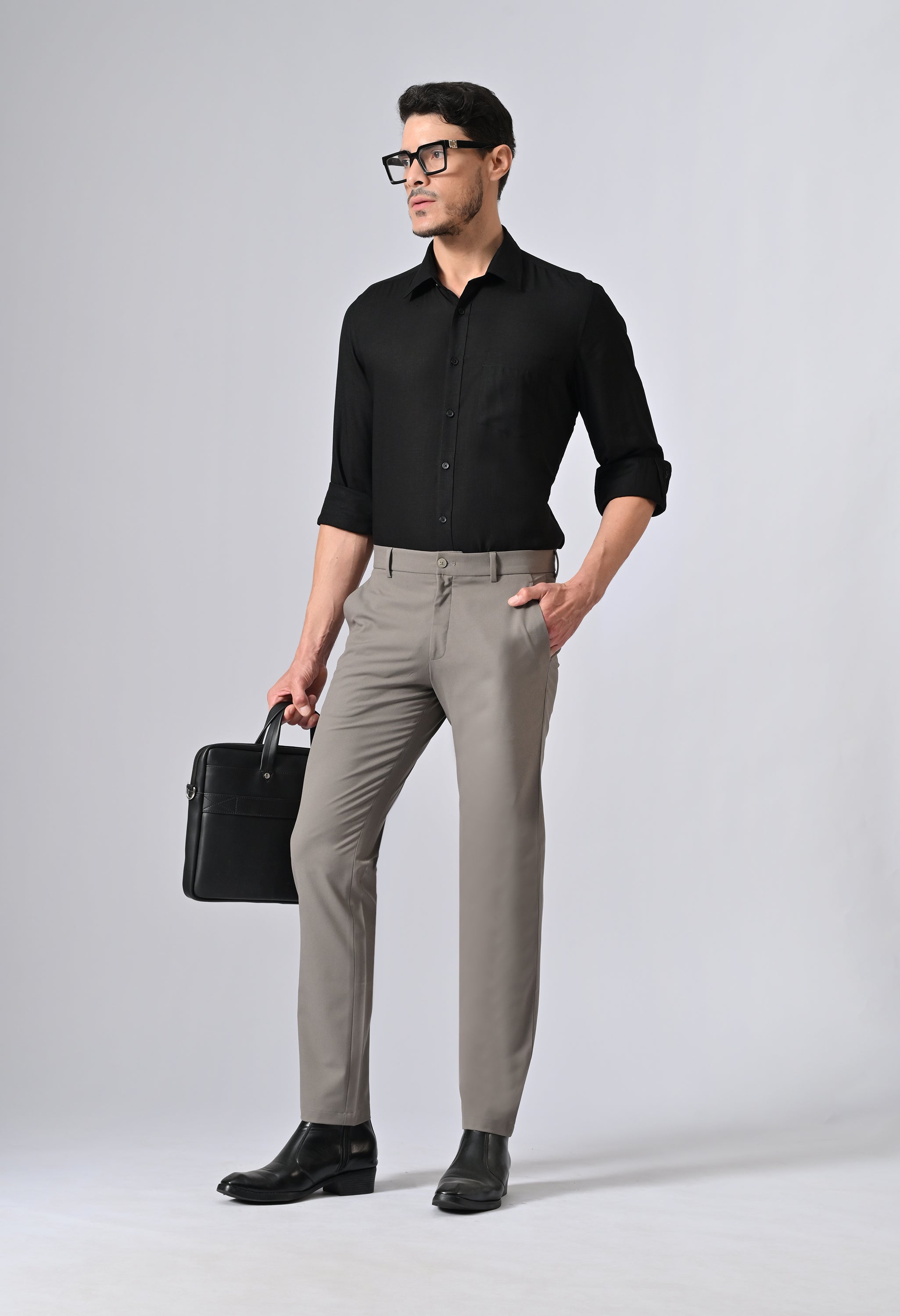 4D FLEX TROUSER - GREIGE