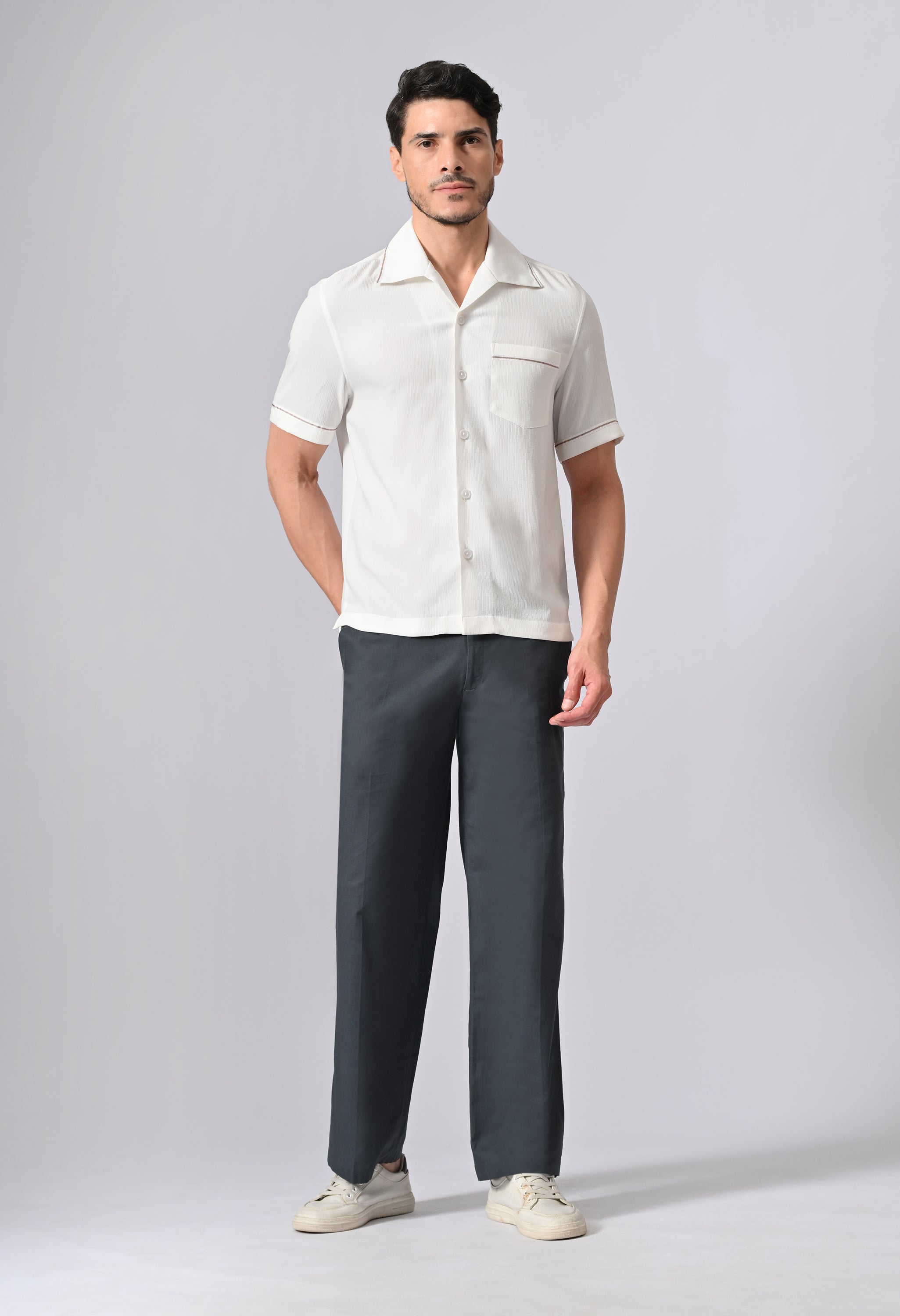 LINEN RELAX FIT TROUSER - Royal Blue