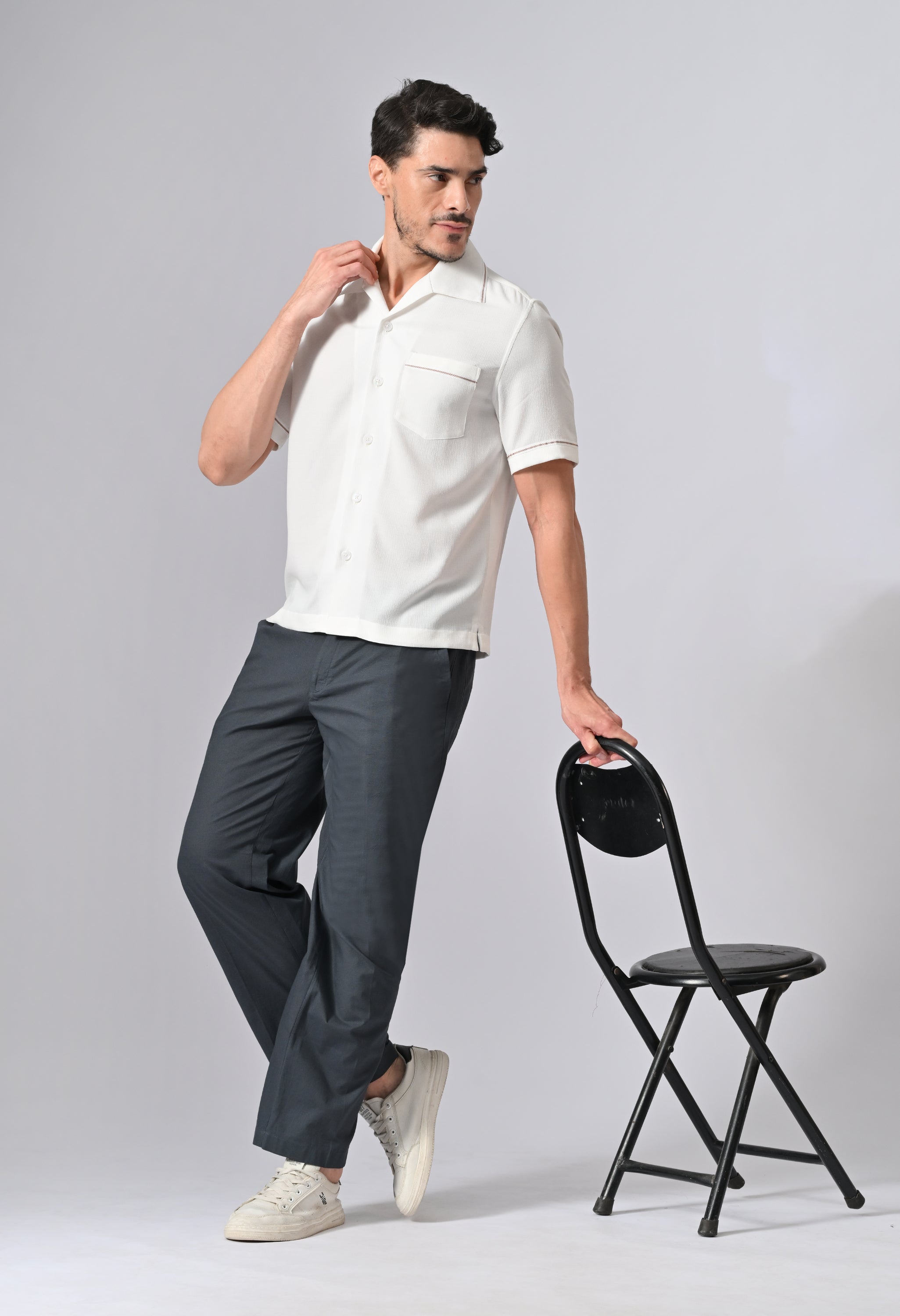 LINEN RELAX FIT TROUSER - Royal Blue