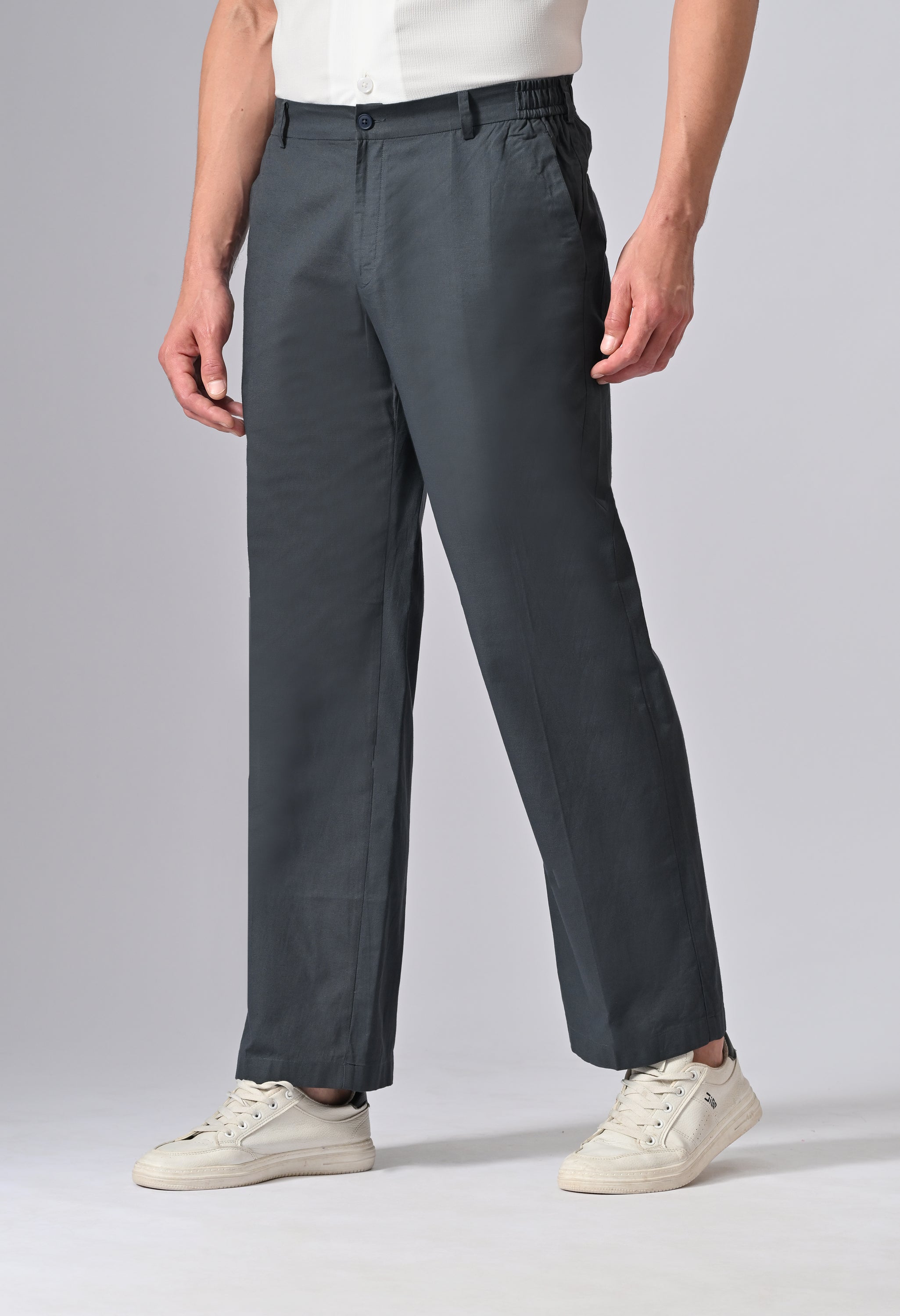 LINEN RELAX FIT TROUSER - Royal Blue