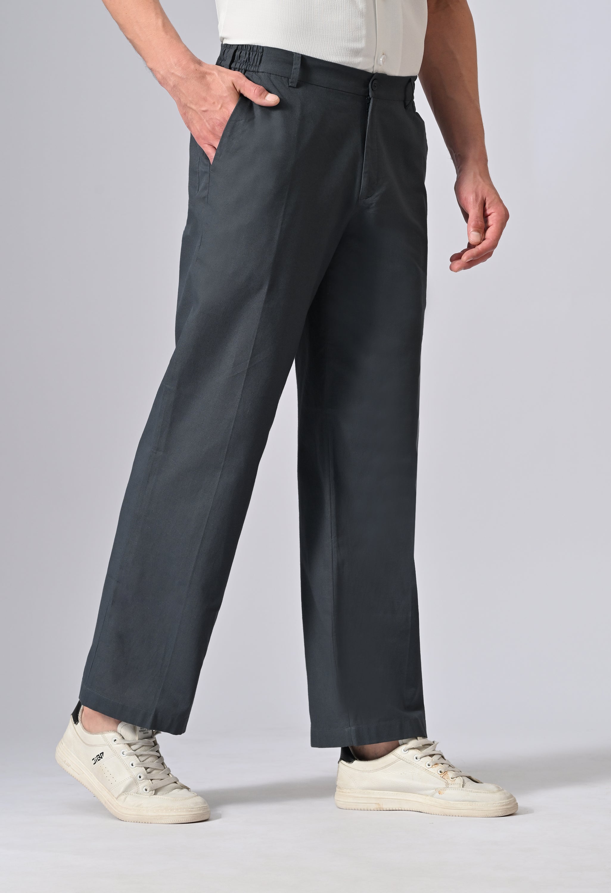 LINEN RELAX FIT TROUSER - Royal Blue
