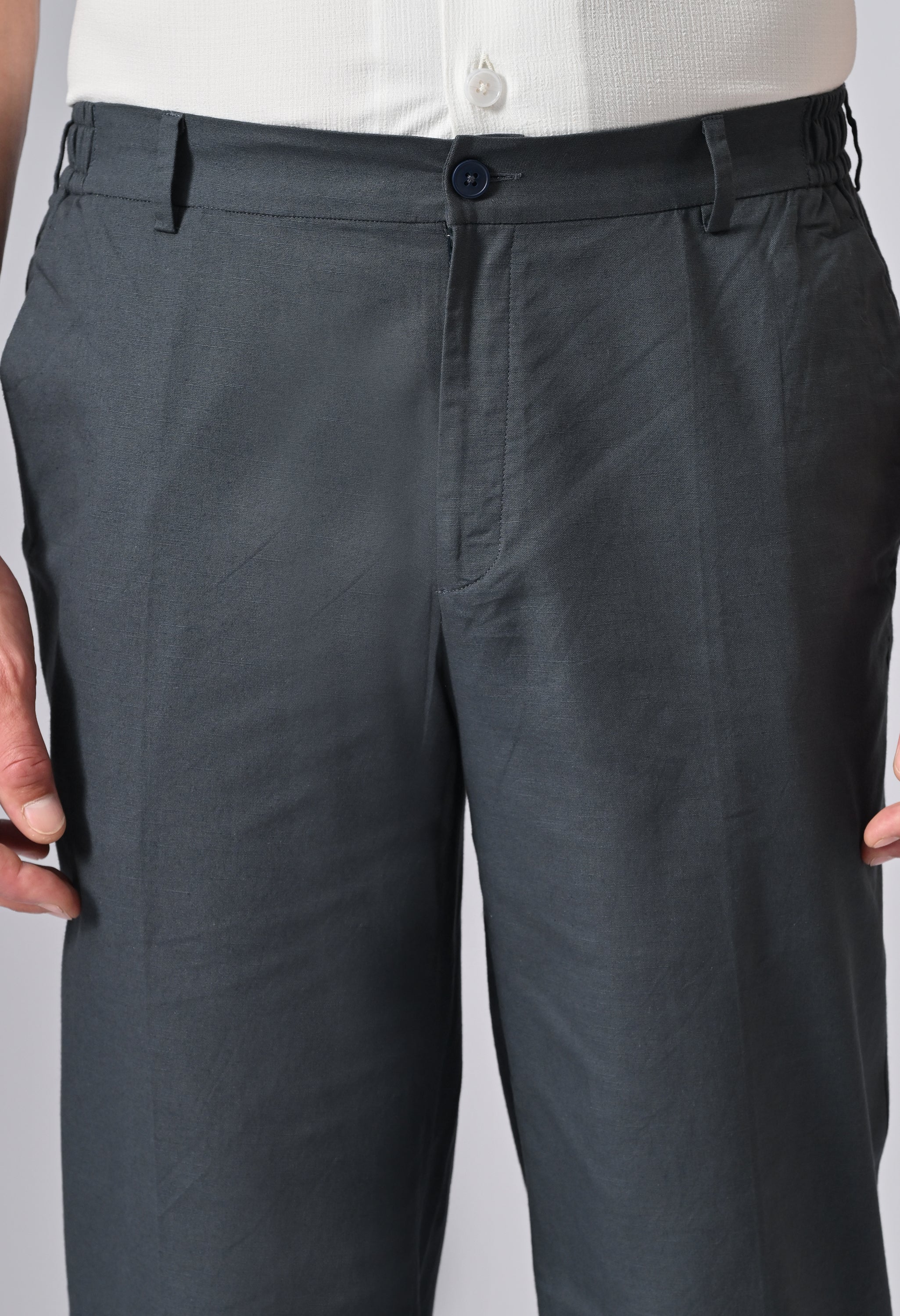 LINEN RELAX FIT TROUSER - Royal Blue