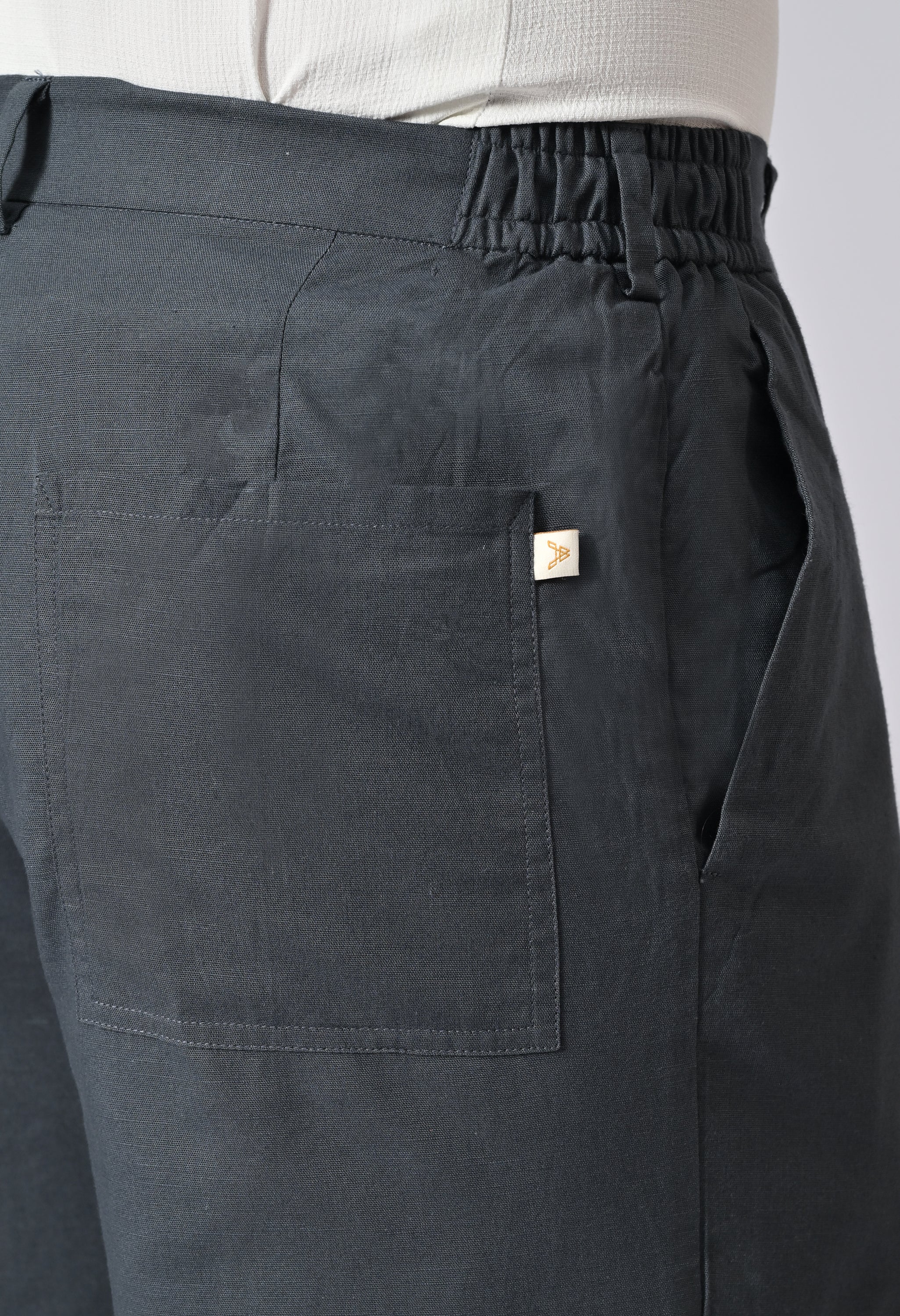 LINEN RELAX FIT TROUSER - Royal Blue