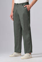LINEN RELAX FIT TROUSER - Olive