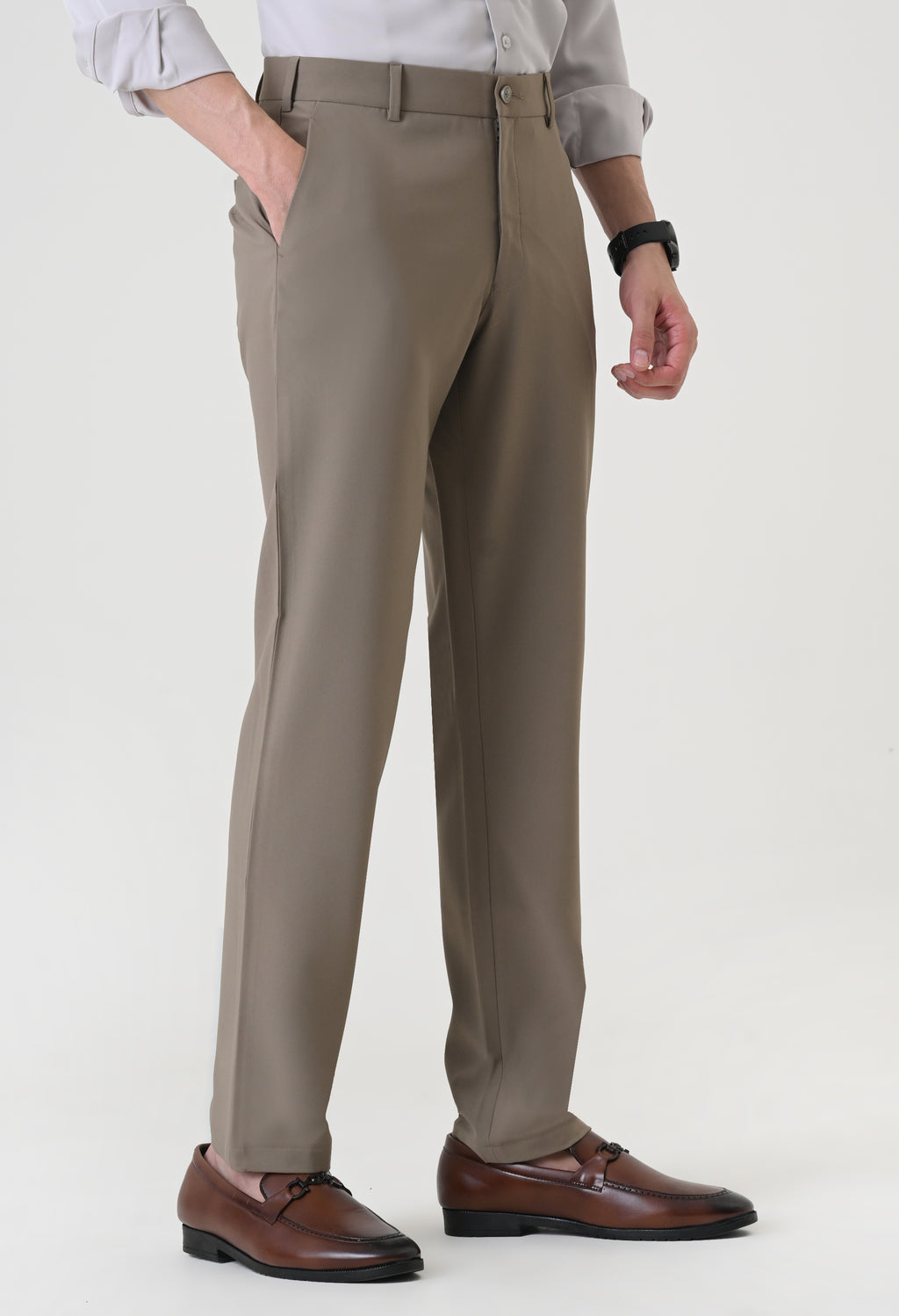 4 Way Stretch Trouser - Dark Beige