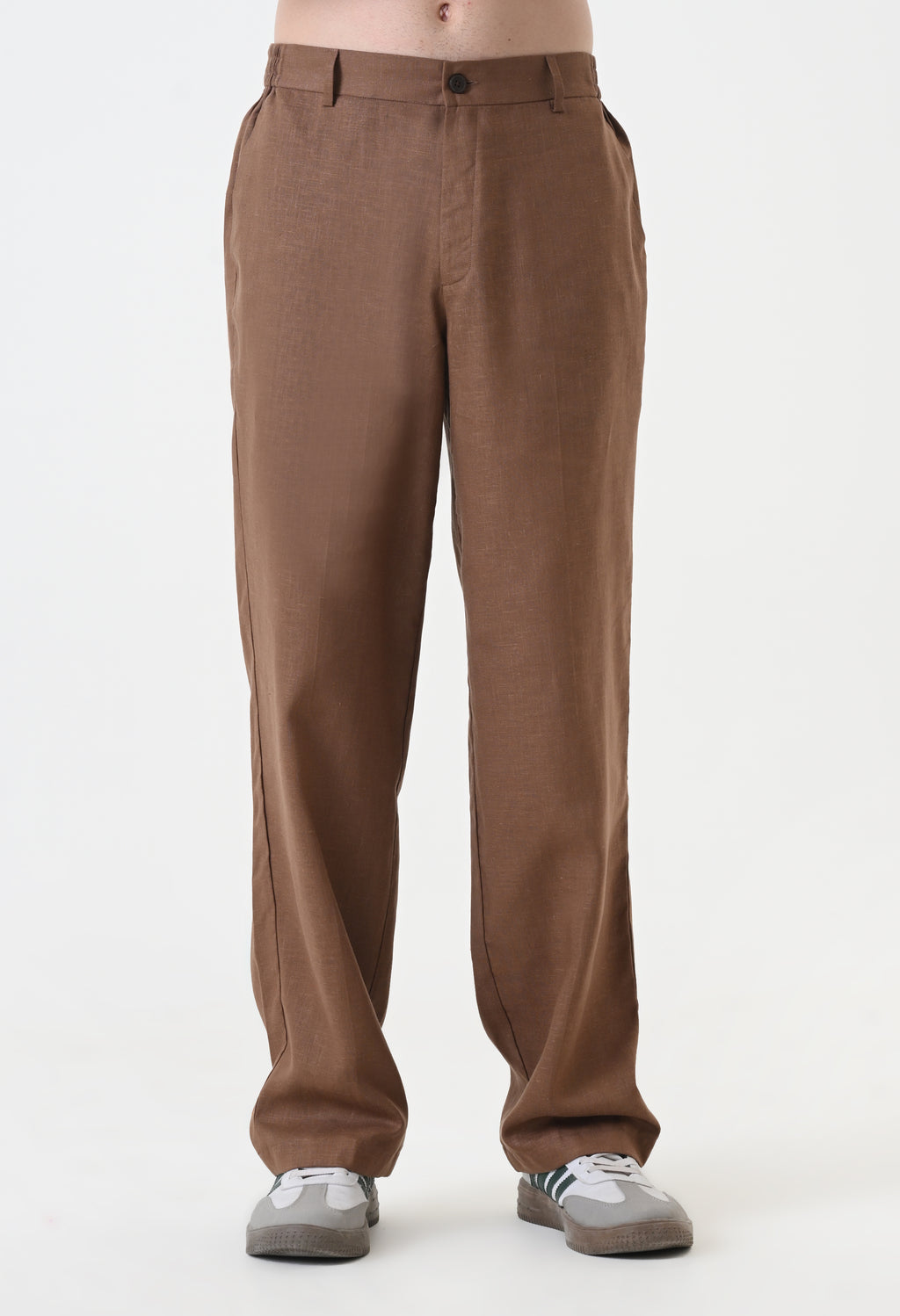 Brown Linen Pintucks Co-ord Set