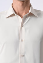 WRINKLE FREE FABRIC SHIRT - CREAM