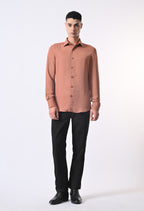 WRINKLE FREE SHIRT - RUST ORANGE