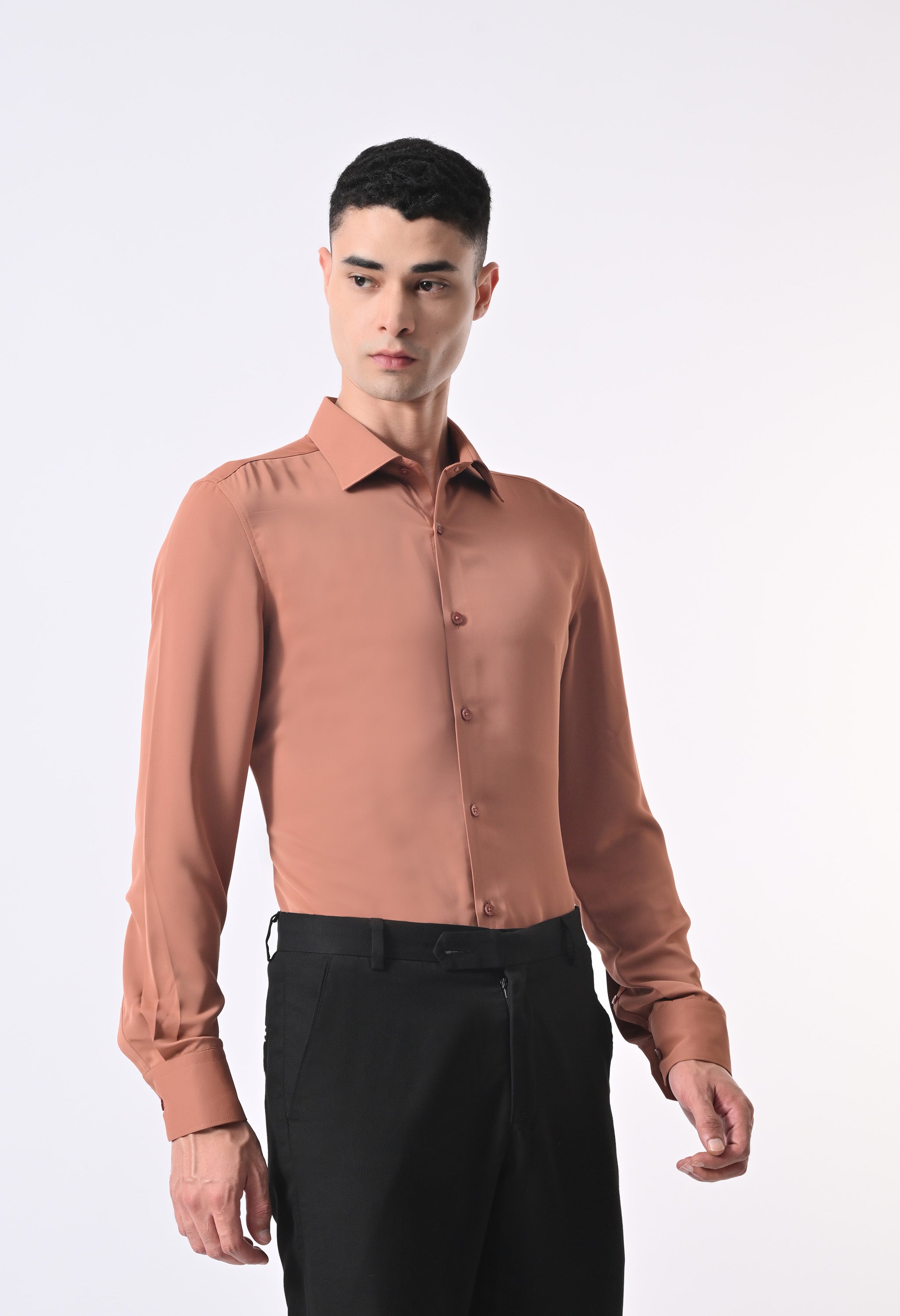 WRINKLE FREE SHIRT - RUST ORANGE